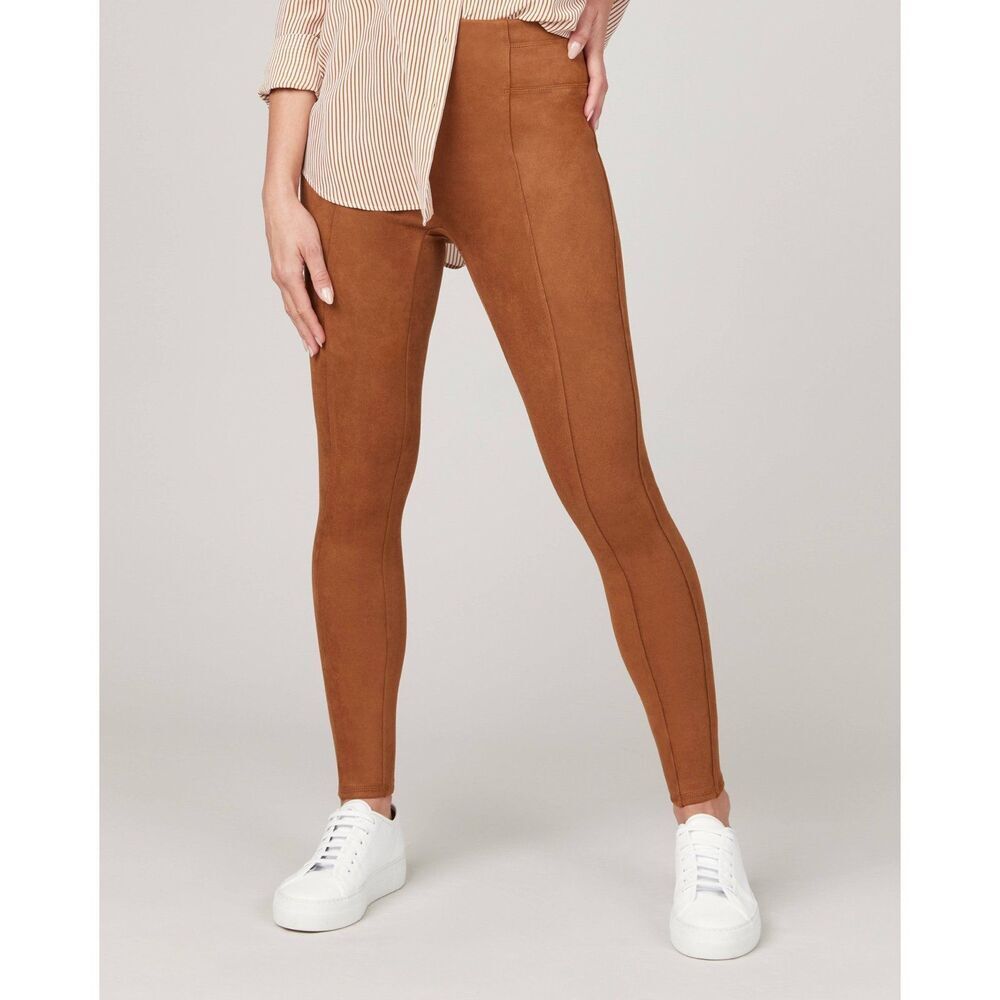 Spanx Faux Suede Leggings Rich Caramel High Waisted Size 1X